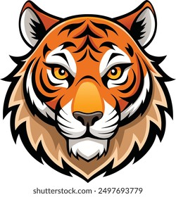 Tiger Head Vector Art Illustration