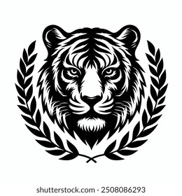 Tiger head vector art illustration.