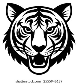 Tiger head vector element illustration.