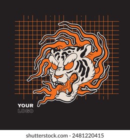 tiger head vector, tiger icon	

