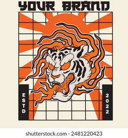 tiger head vector, tiger icon	
