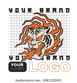 tiger head vector, tiger icon	
