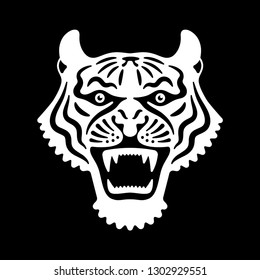 Tiger head. Vector illustration of a tiger head.
