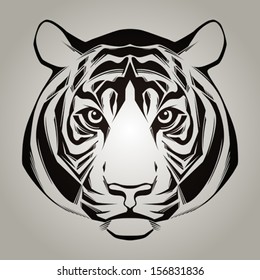 Tiger head. Vector illustration 