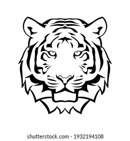 Tiger head in vector illustration.