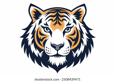 Tiger head vector, illustration of a tiger