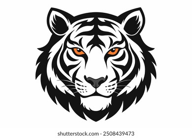 Tiger head vector, illustration of a tiger