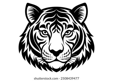 Tiger head vector, illustration of a tiger