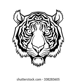Tiger head. Vector illustration of a tiger head.