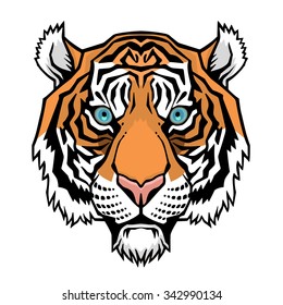 Tiger head. Vector illustration of a tiger head.