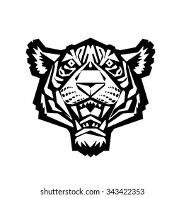 Tiger head. Vector illustration of a tiger head.