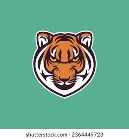 tiger head vector illustration angry sport icon logo