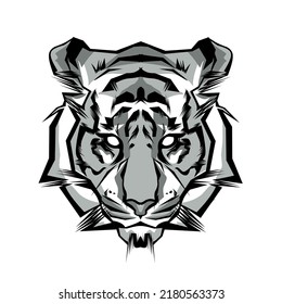 Diseño del logotipo de iluminación del vector de la cabeza del tigre