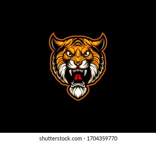 Tiger head vector illustration, tiger head mascot esport