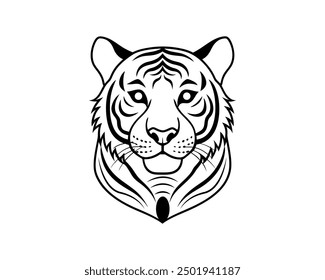 Cabeza de tigre Ilustración vectorial mascota logo Vector.
