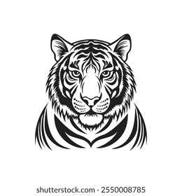 tiger head vector illustration mascot logo, mascot silhouette of wild animal