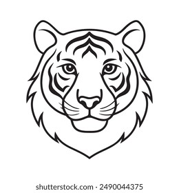 Tiger head vector illustration on a white background.