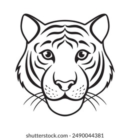 Tiger head vector illustration on a white background.