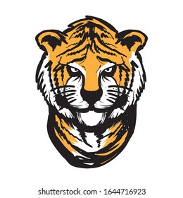 Tiger Head Vector Illustration stripped