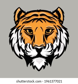 tiger head vector illustration suitable for t-shirt printing and other necessities