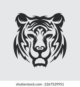 Tiger head vector illustration tattoo clip art template sticker tshirt design e sport logo editable