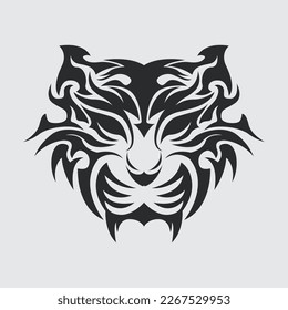 Tiger head vector illustration tattoo clip art template sticker tshirt design e sport logo editable