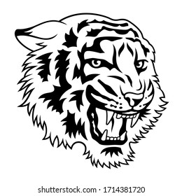 Tiger Head Vector Illustration For T-shirt Design Or Tattoo