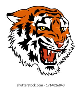 Tiger Head Vector Illustration For T-shirt Design