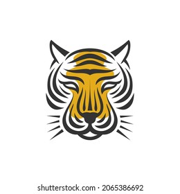 Tiger head vector image illustration isolated on white background. Fit for icon, logo, background using tiger theme 