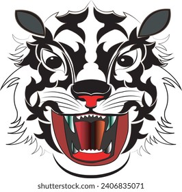 Tiger head vector image for tattoo, symbol, background

