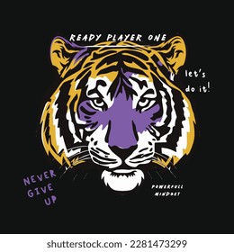 tiger head vector japanese varsity sporty