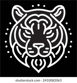 Tiger head ,Tiger head vector line art