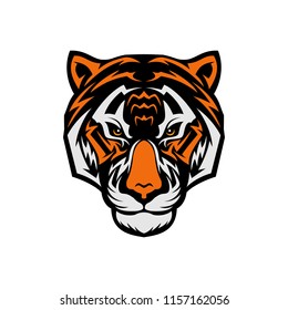 Tiger Head vector logo art isolated on white background template design