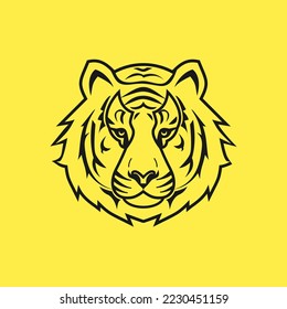 Tiger head vector logo design icon template