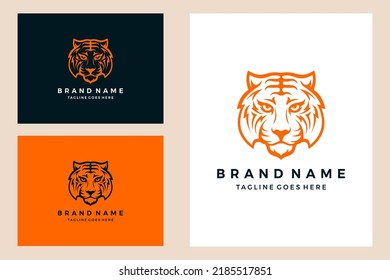 Tiger head vector logo icon illustration