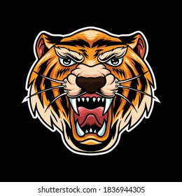 tiger head vector logo illustration