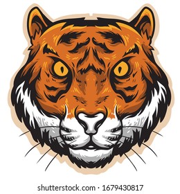 tiger head vector logo mascot 