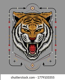 Tiger head vector logo mascot