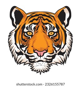 Tiger head - vector logo template concept silhouette illustration in classic graphic style