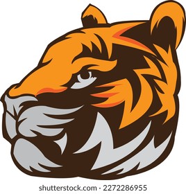 Tiger head vector with natural colour