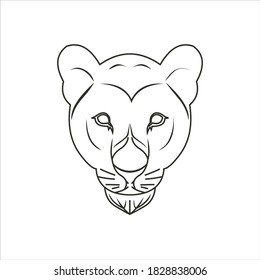 tiger head vector outline logo design