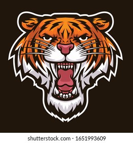 Tiger head vector roar suitable for logo