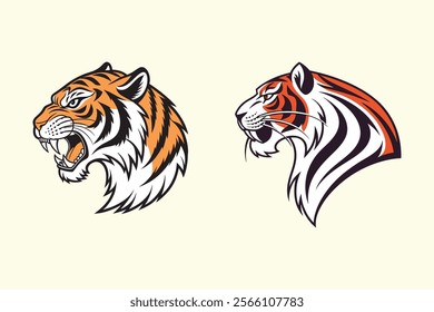 A tiger head vector is a scalable, digital graphic of a tiger's head, often used in logos and designs to represent strength and power.