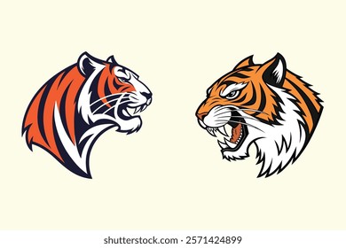 A tiger head vector is a scalable, digital graphic of a tiger's head, often used in logos and designs to represent strength and power.