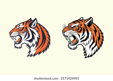 A tiger head vector is a scalable, digital graphic of a tiger's head, often used in logos and designs to represent strength and power.