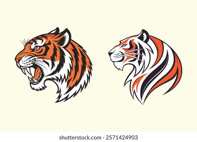 A tiger head vector is a scalable, digital graphic of a tiger's head, often used in logos and designs to represent strength and power.