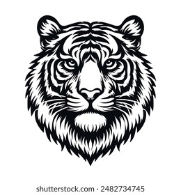 Tiger head vector silhouette design