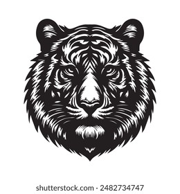 Tiger head vector silhouette design