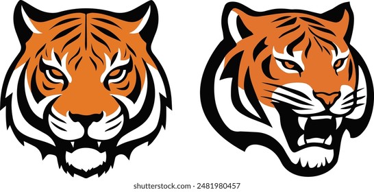 Tiger Head vector silhouette logo style image