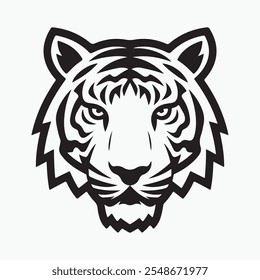 Tiger head vector silhouette. Tiger head logo.